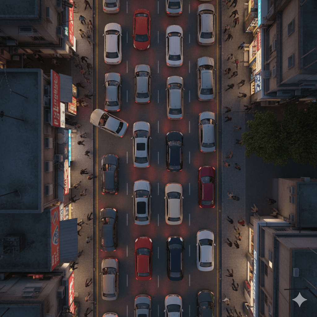 Vehicle in an urban parking setting using Tagbyt contact flow